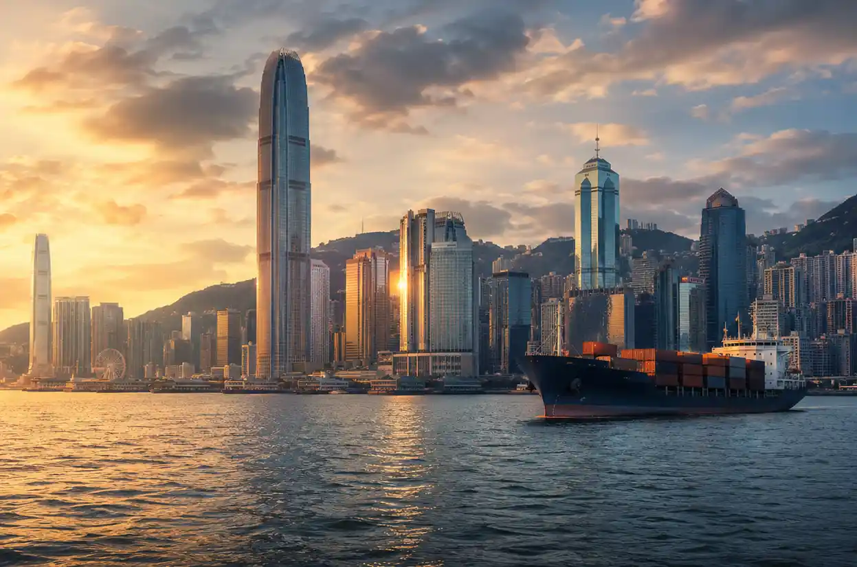 Hong Kong trade hub skyline